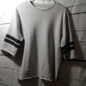 Men's sz S 21Men destroyed shirt sweater gray